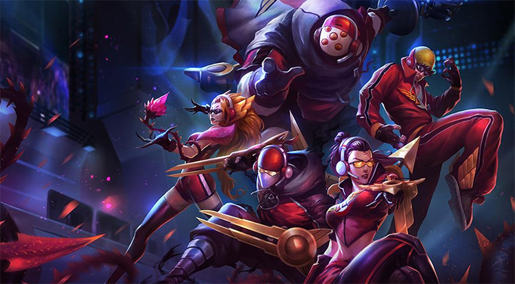 Splash Art das skins da primeira conquista do Mundial, pela SKT T1 (2013)