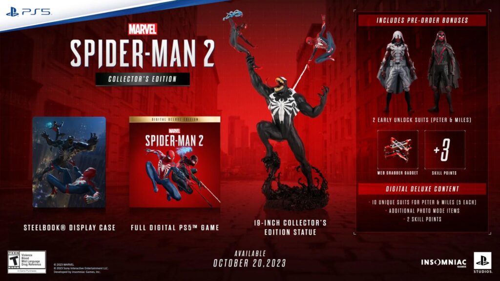 Pré-vendas de Marvel's Spider-Man 2 para PS5 começam amanhã: Edição de Colecionador, Bônus e mais