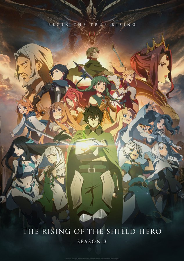 The Rising of the Shield Hero Temporada 3 compartilha novo pôster