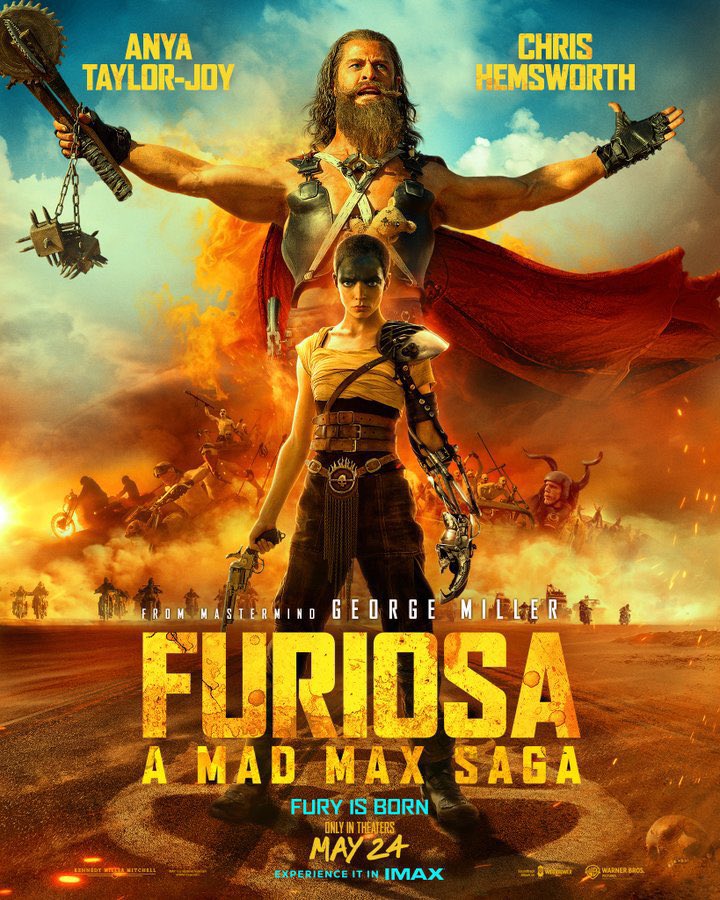 Furiosa: pôster de Mad Max Prequel apresenta Anya Taylor-Joy e Chris Hemsworth