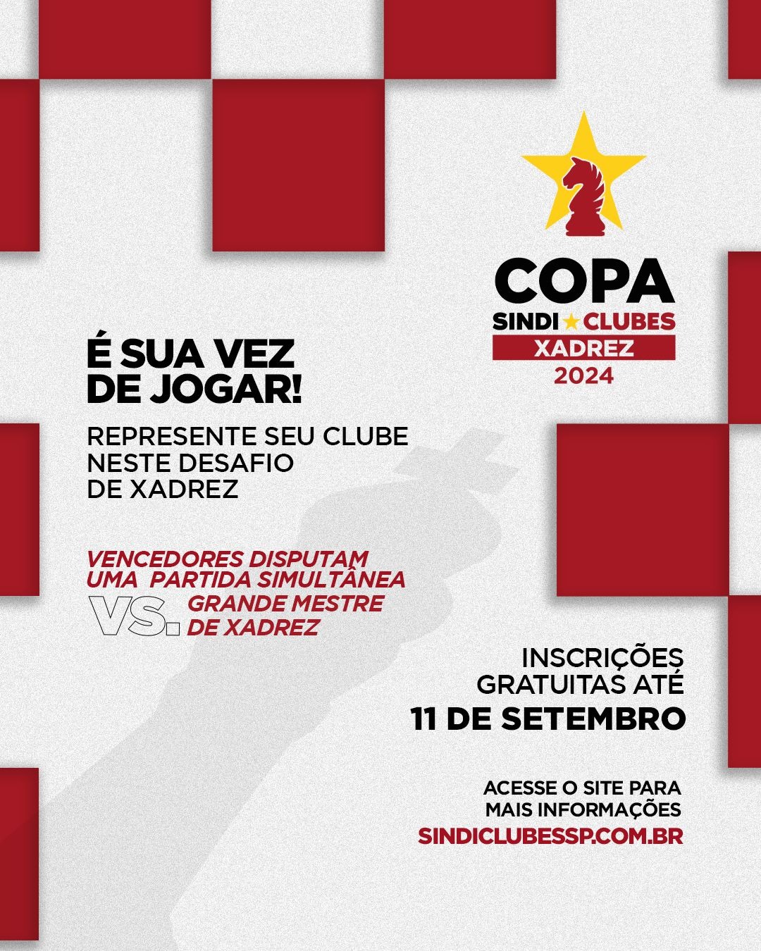 Sindi Clubes realiza a Copa de Xadrez com participação do Grande Mestre Gilberto Milos